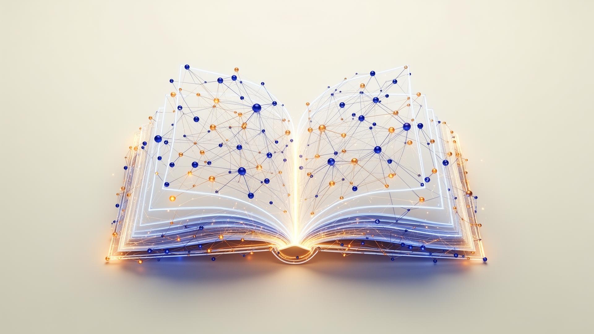 Abstract neural graph forming an open book